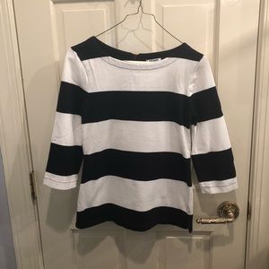 old navy: white & black striped top